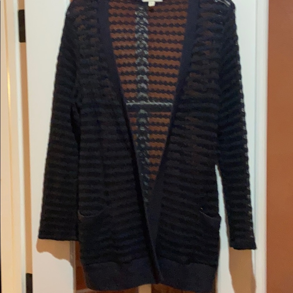 Pleione Sheer Black Cardigan Size M